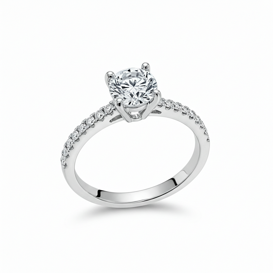 10K White Gold Moissanite Ladies’ Ring