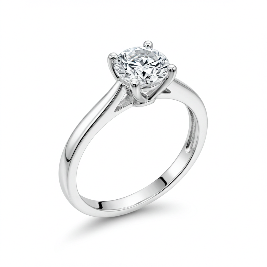 10K White Gold Moissanite Ladies’ Ring